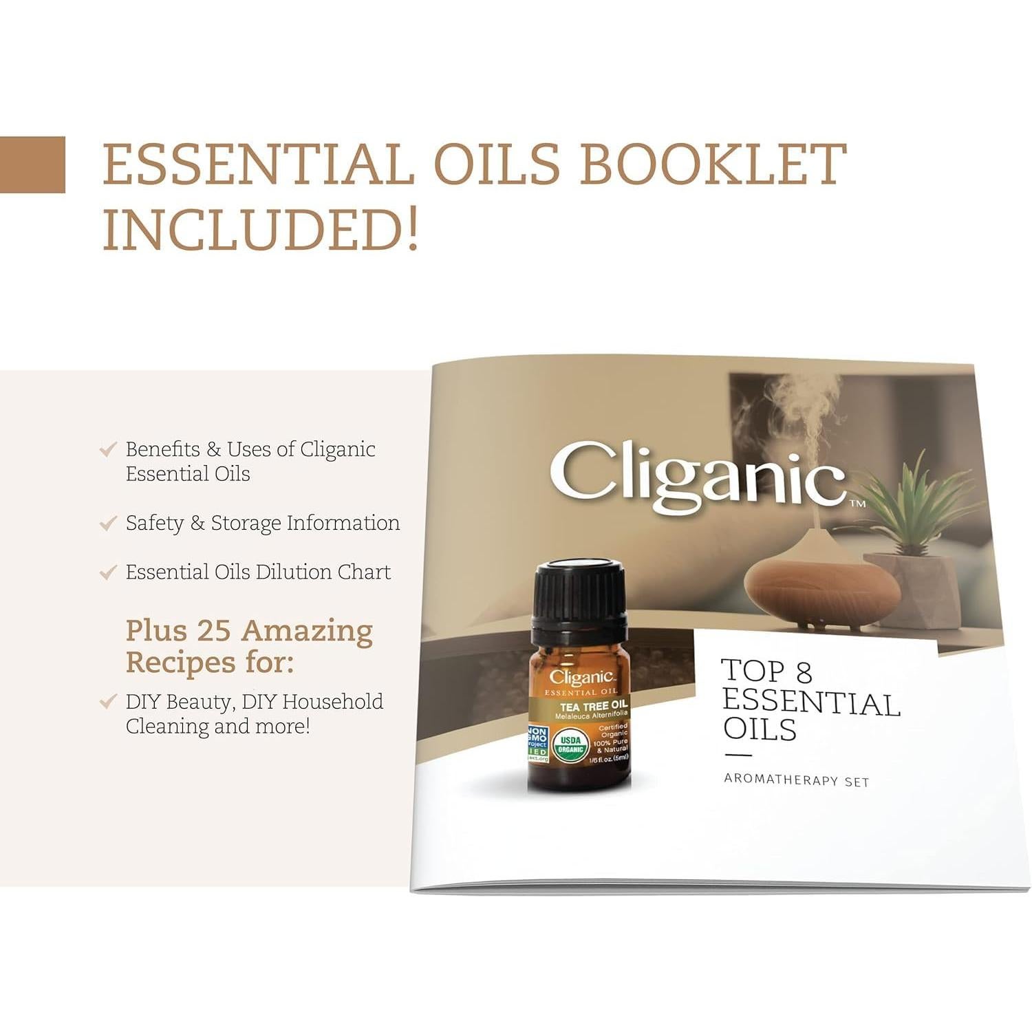 Set de Aceites Esenciales Orgánicos Cliganic - 8 Piezas 100% Puro