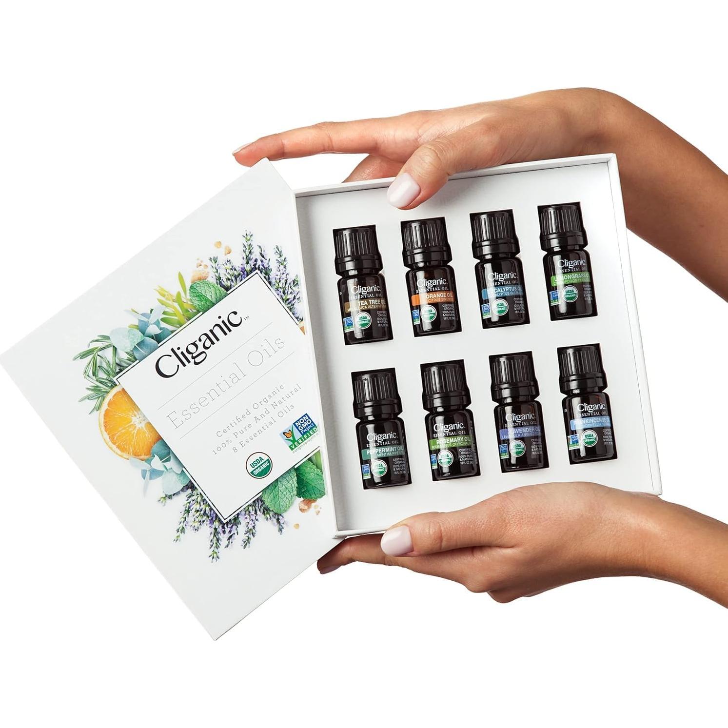 Set de Aceites Esenciales Orgánicos Cliganic - 8 Piezas 100% Puro