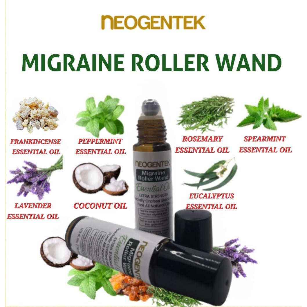 Aceite Esencial Roll-On Neogentek 10ml para Migraña y Sinusitis