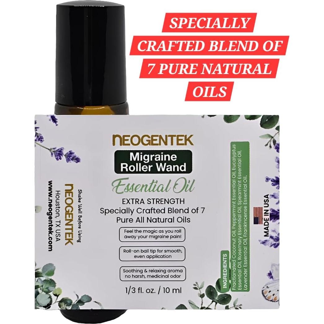 Aceite Esencial Roll-On Neogentek 10ml para Migraña y Sinusitis