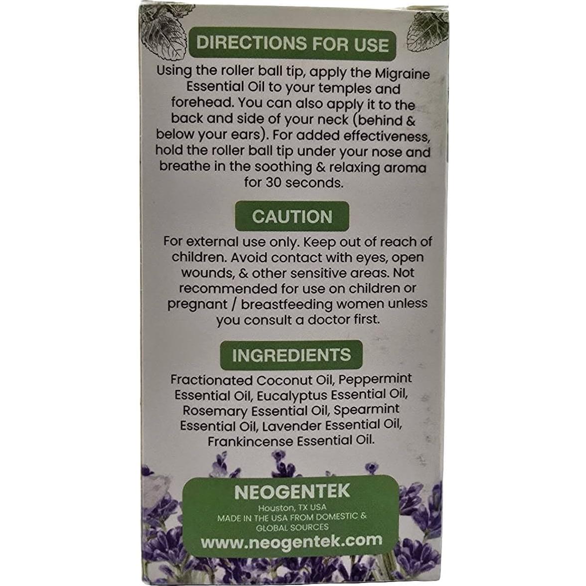 Aceite Esencial Roll-On Neogentek 10ml para Migraña y Sinusitis