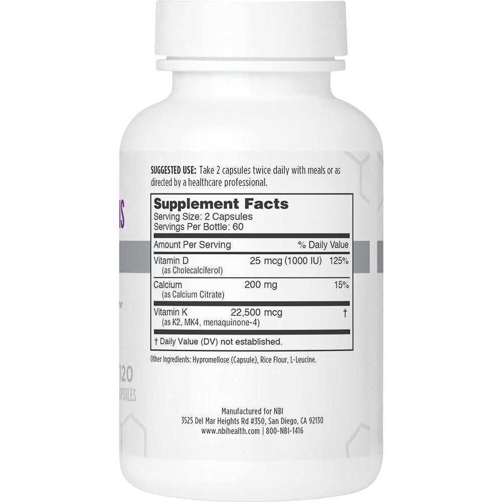 Osteo-K Minis Suplemento Óseo NBI 120 Cápsulas 400mg Calcio
