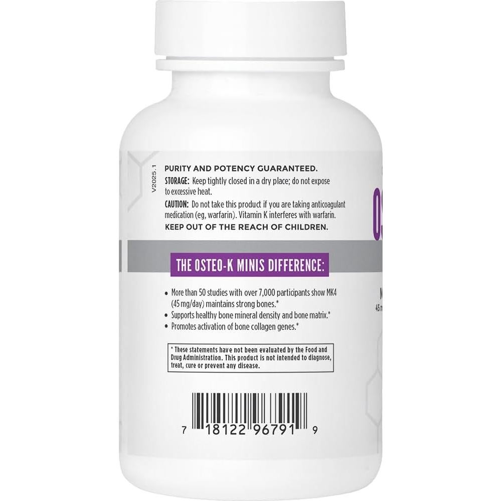 Osteo-K Minis Suplemento Óseo NBI 120 Cápsulas 400mg Calcio