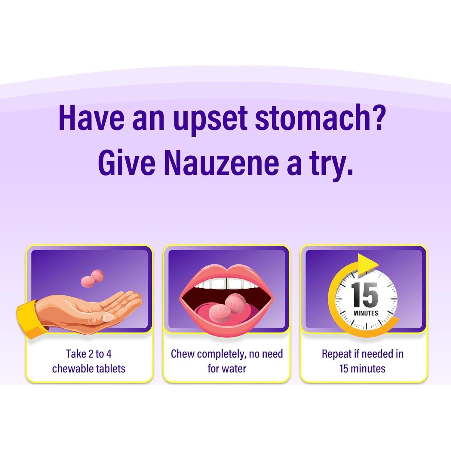 Nauzene Tabletas Masticables 56 Unidades Alivio Estómago Cereza