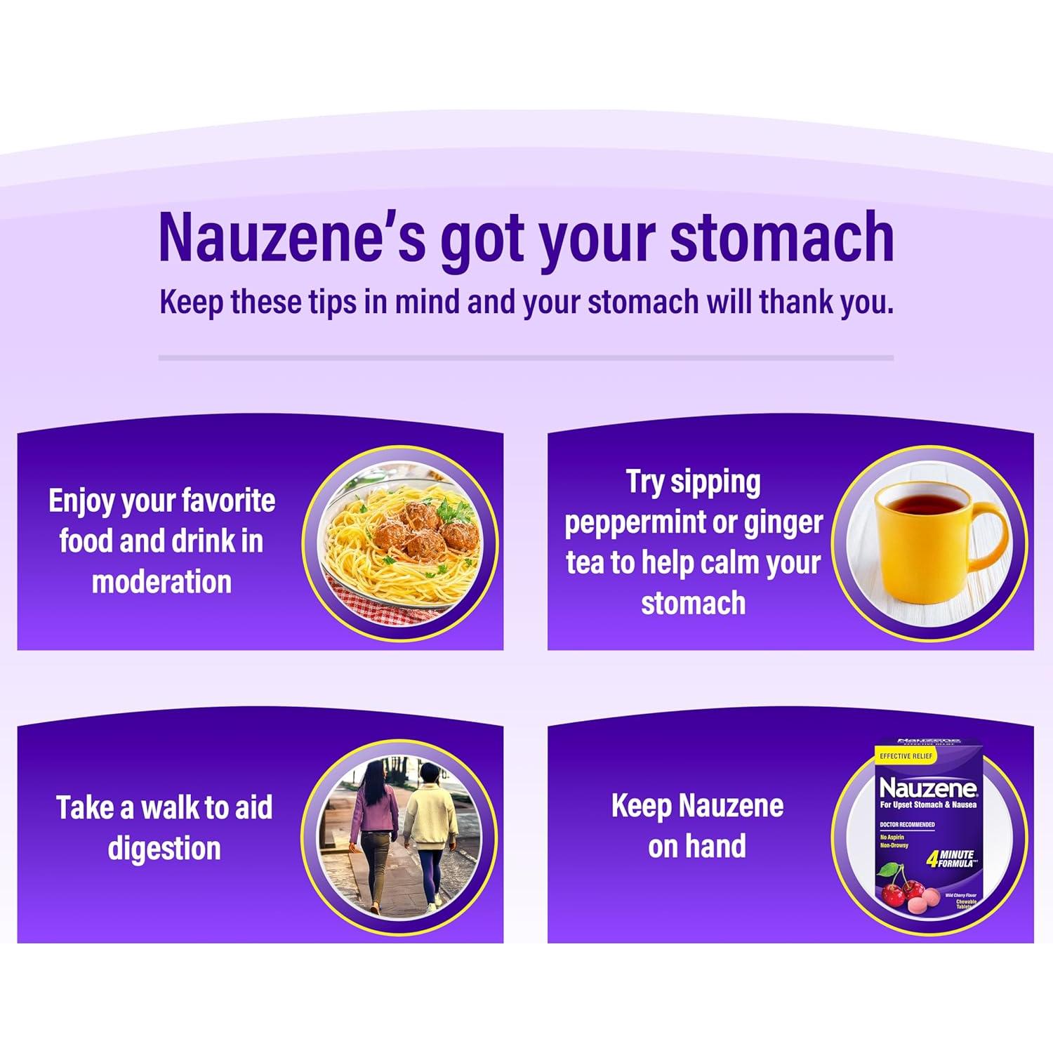 Nauzene Tabletas Masticables 56 Unidades Alivio Estómago Cereza