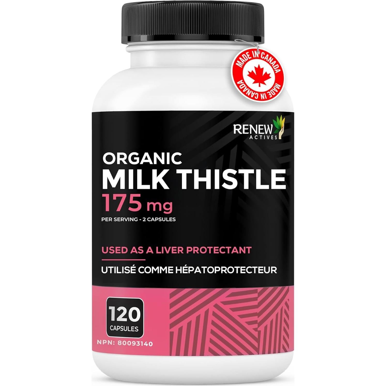 Cápsulas de Cardo Mariano Renew Actives 175mg - 120 Unidades