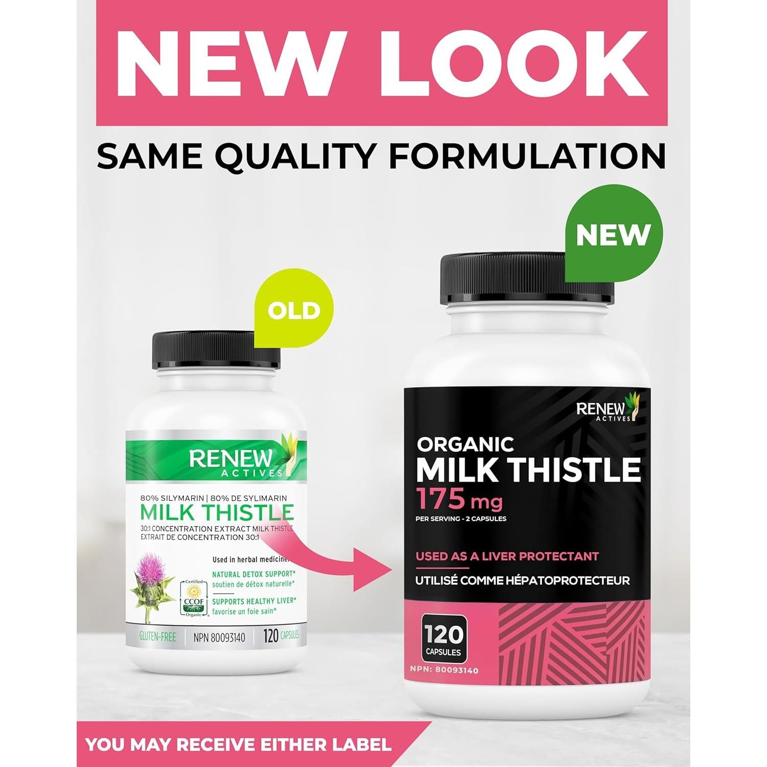 Cápsulas de Cardo Mariano Renew Actives 175mg - 120 Unidades