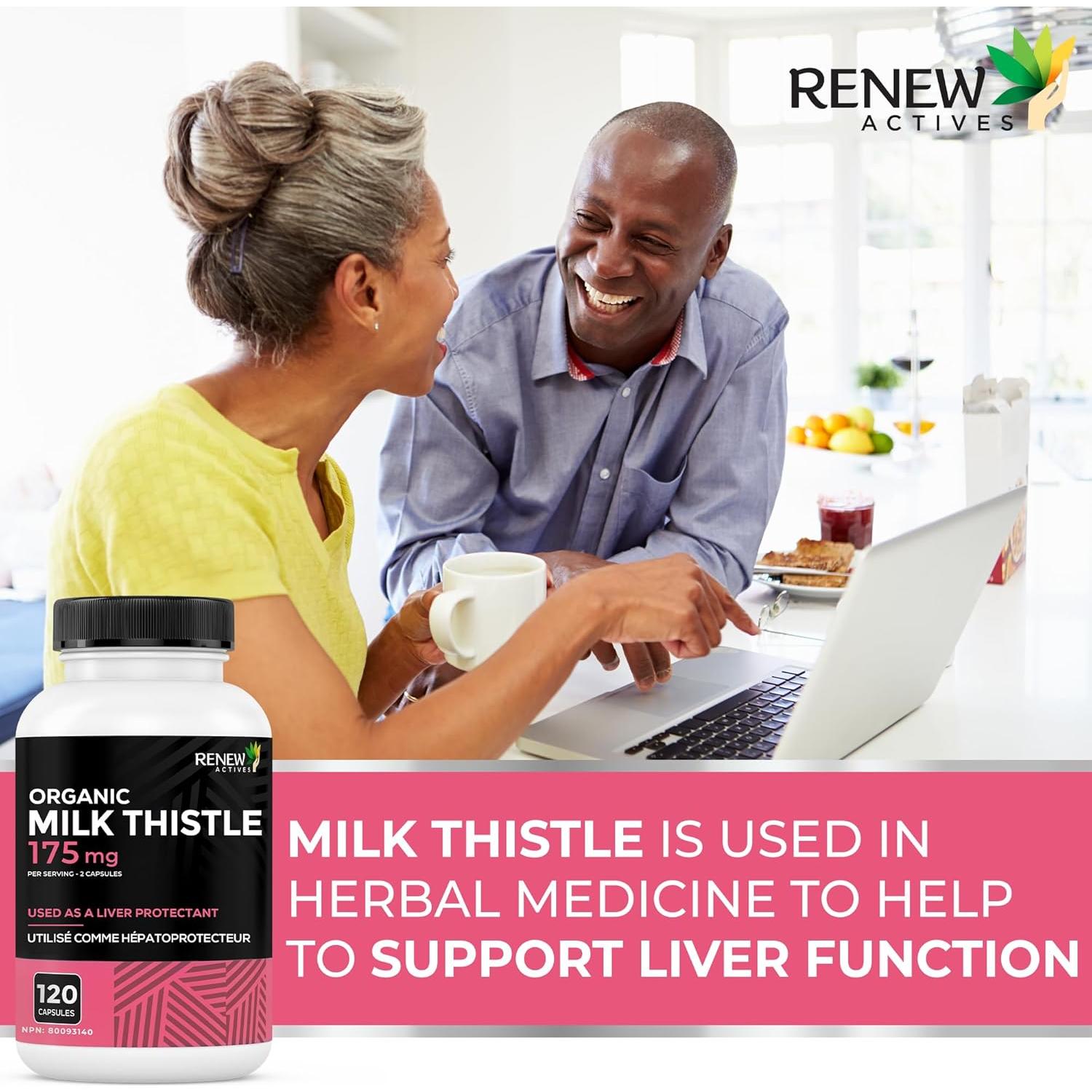 Cápsulas de Cardo Mariano Renew Actives 175mg - 120 Unidades