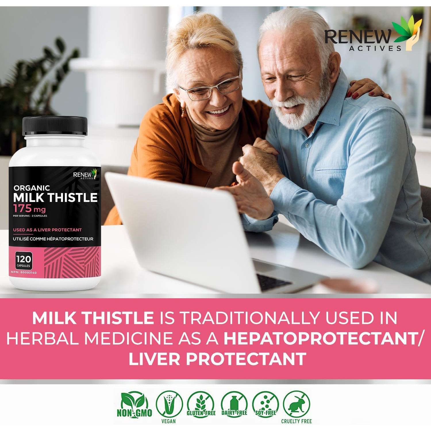 Cápsulas de Cardo Mariano Renew Actives 175mg - 120 Unidades