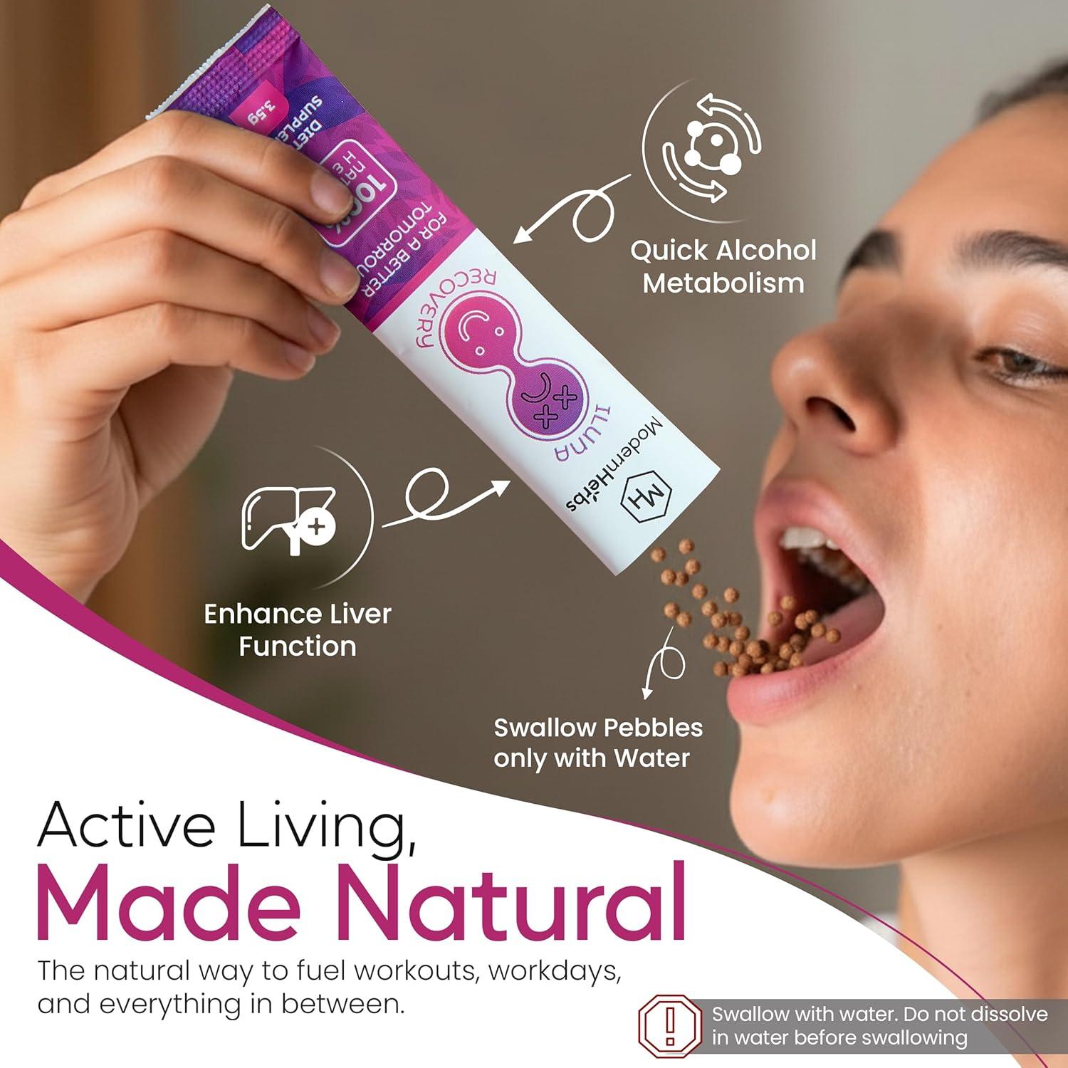 ILUNA Suplemento Natural para Alivio de Resaca - 4 Piedras