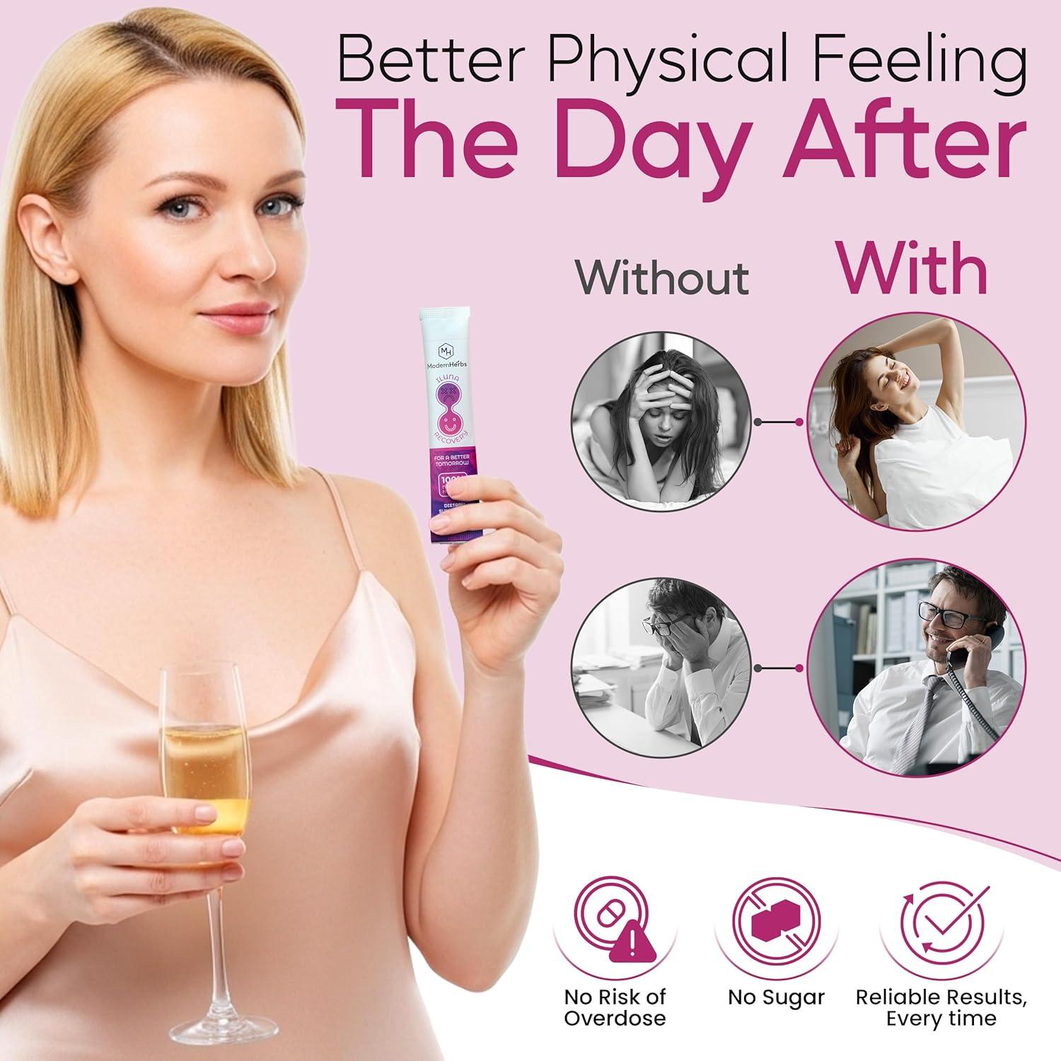 ILUNA Suplemento Natural para Alivio de Resaca - 4 Piedras