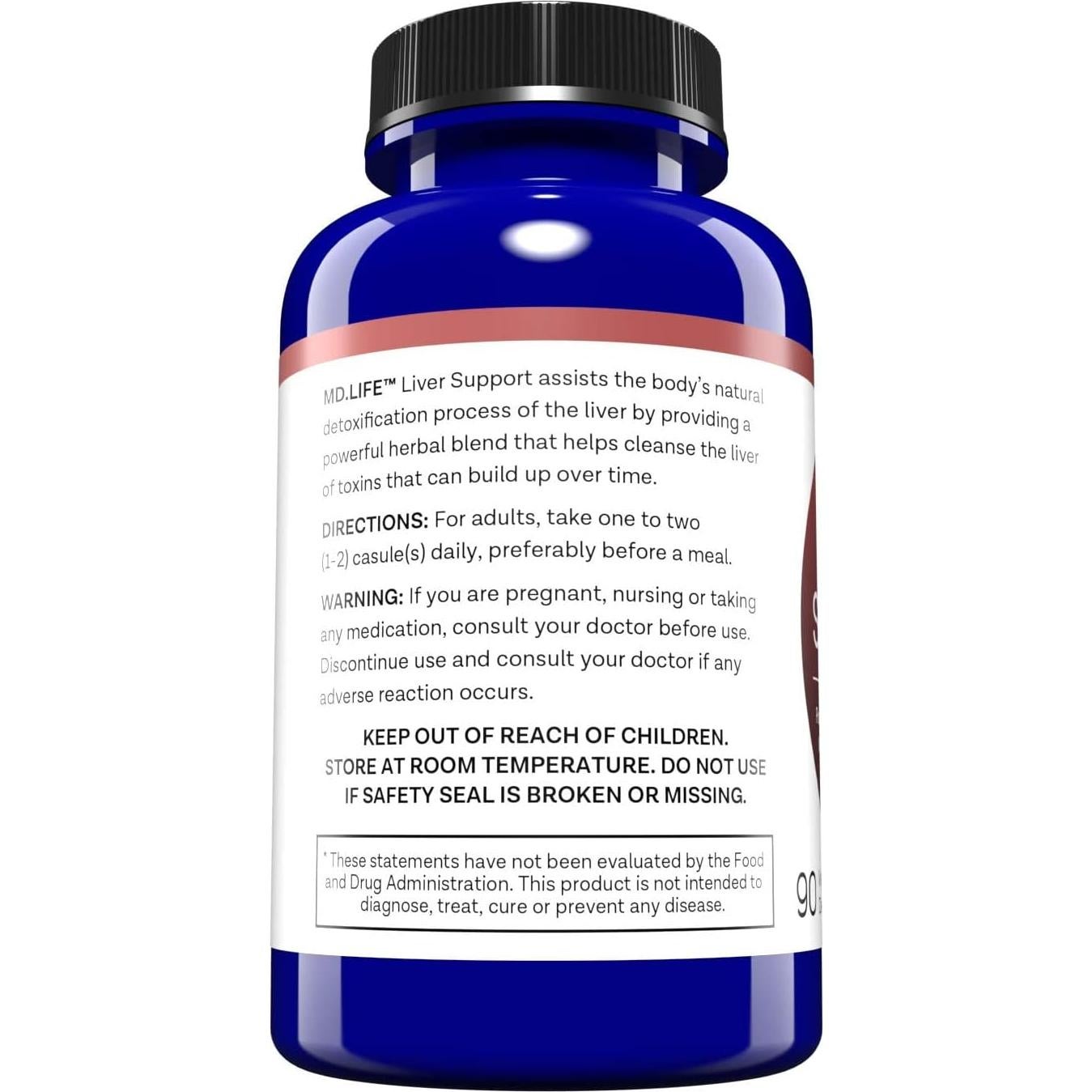 Suplemento Hepático MD.LIFE con Alcachofa y Antioxidantes 90 Cápsulas