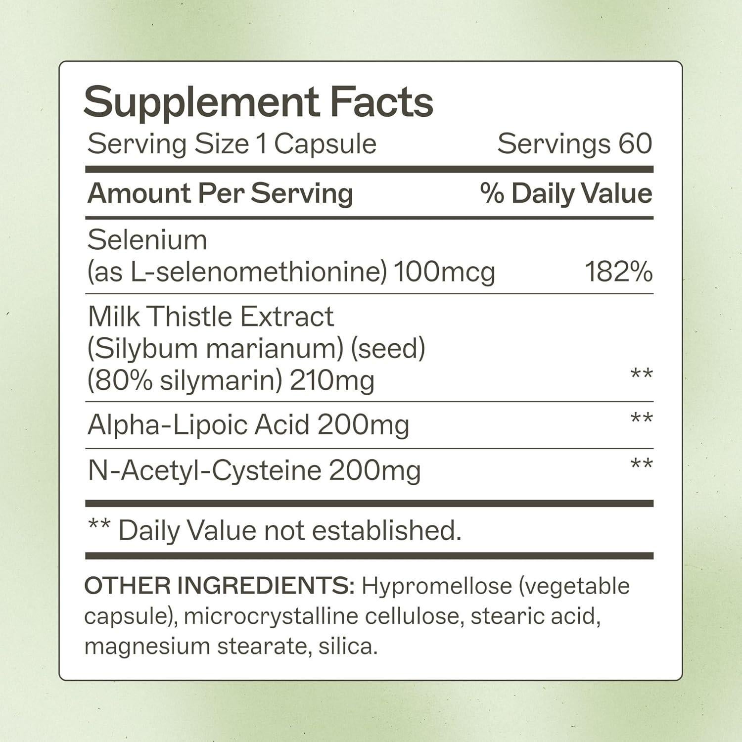 Suplemento Hepático Amy Myers MD - 60 Cápsulas con Selenio y Cardo Mariano