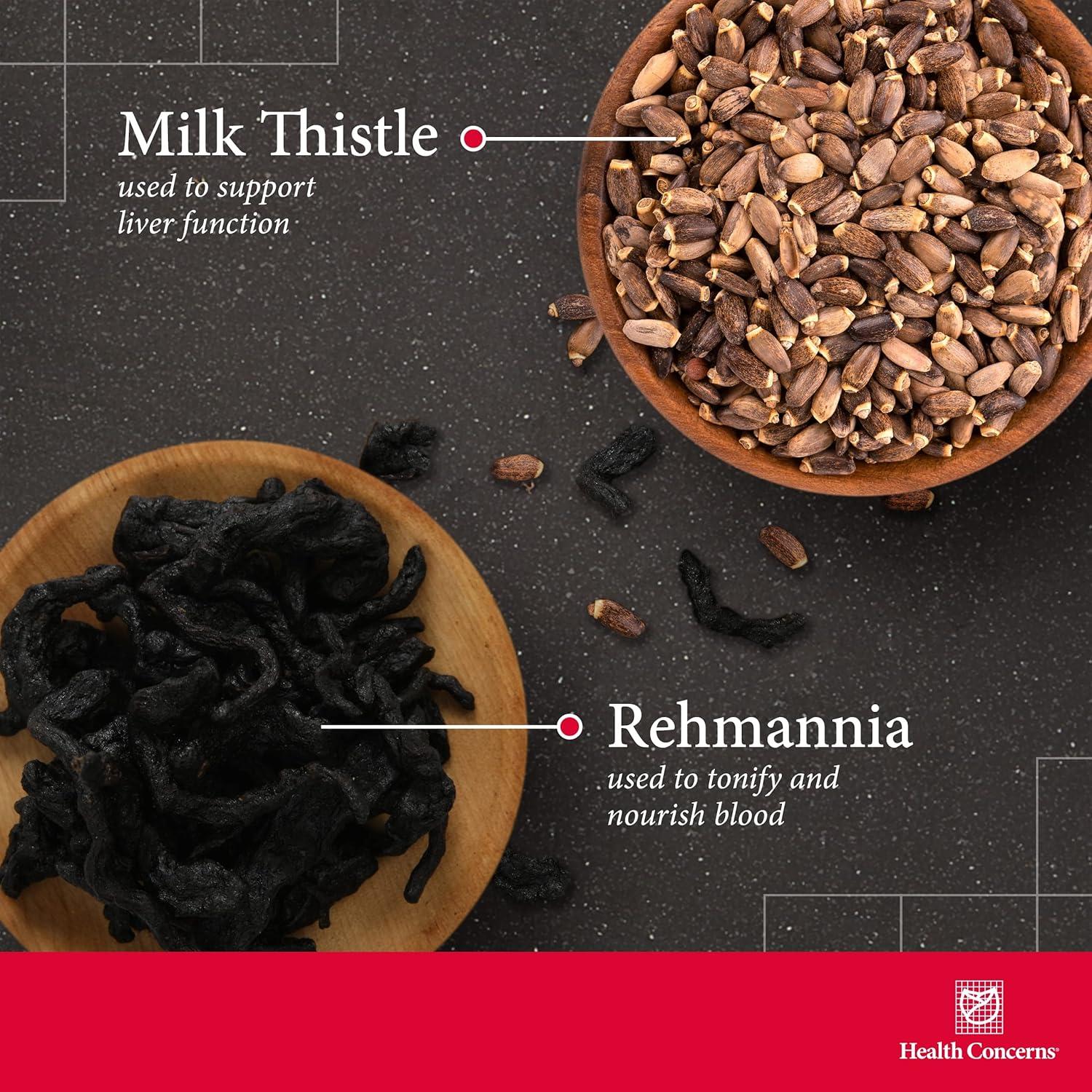 Suplemento Herbal Health Concerns Rehmannia y Cardo Mariano - 90 Cápsulas