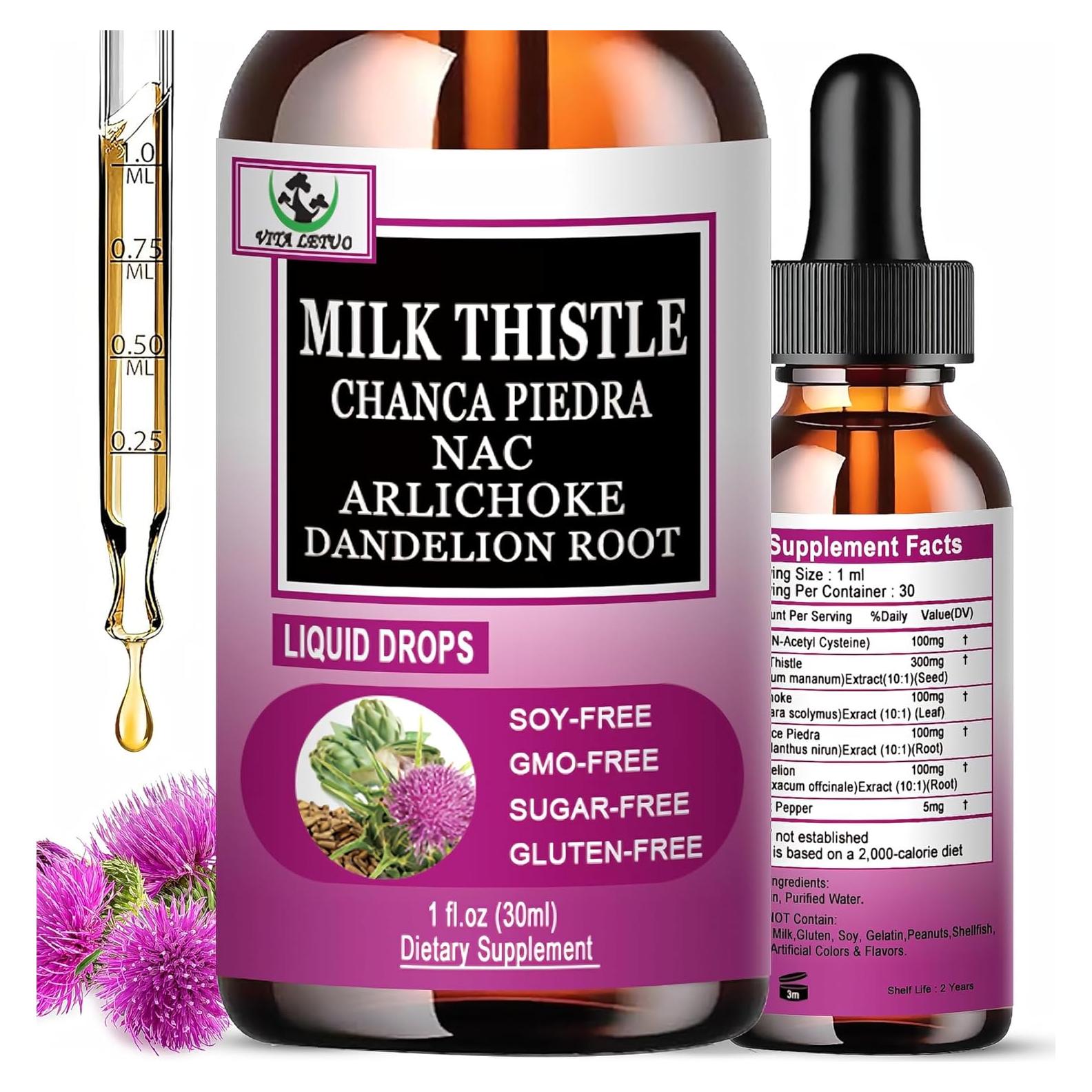 Gotas de Cardo Mariano Vita Letuo 30 Porciones Desintoxicación