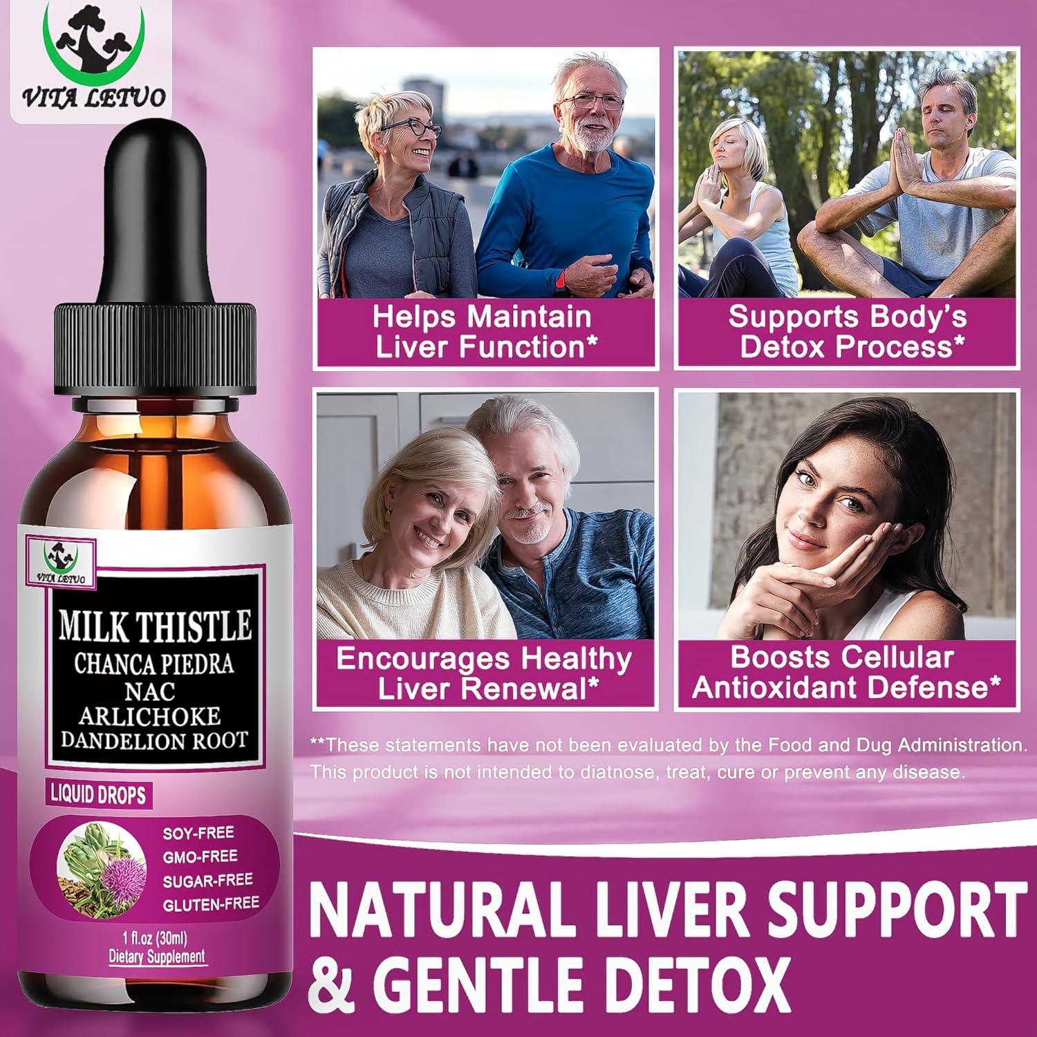 Gotas de Cardo Mariano Vita Letuo 30 Porciones Desintoxicación