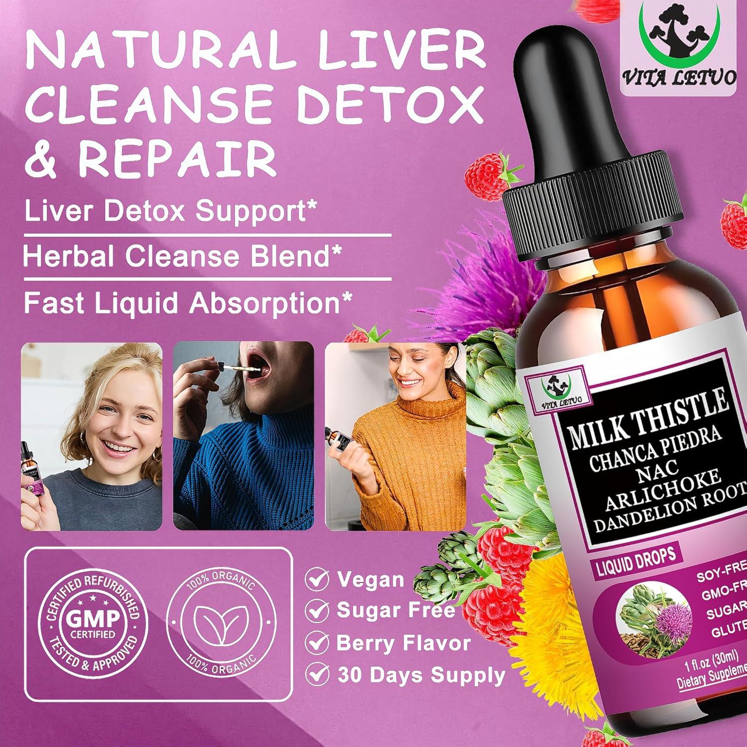 Gotas de Cardo Mariano Vita Letuo 30 Porciones Desintoxicación