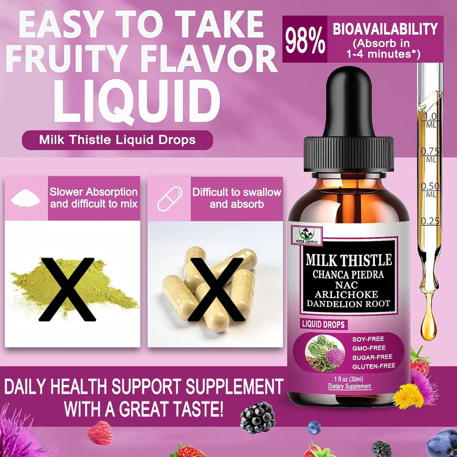 Gotas de Cardo Mariano Vita Letuo 30 Porciones Desintoxicación