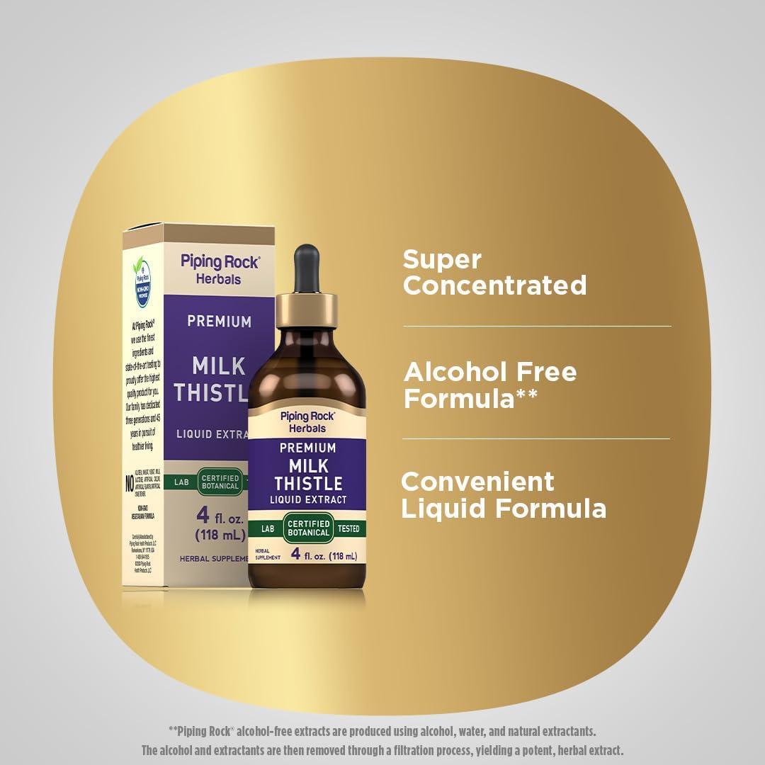 Extracto Líquido de Cardo Mariano Piping Rock 118 ml Sin Alcohol