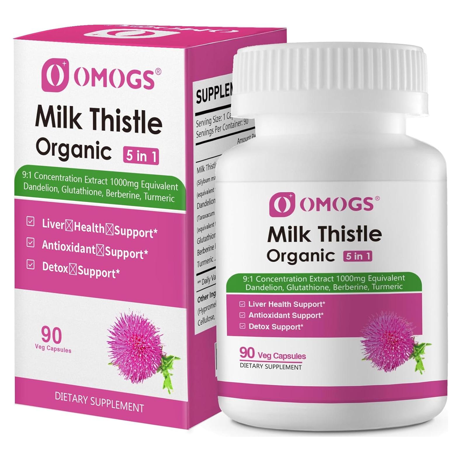 Suplemento Orgánico de Cardo Mariano OMOGS 90 Cápsulas