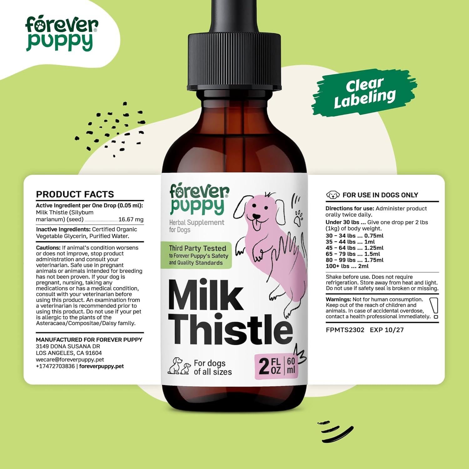 Suplemento Hepático para Perros Forever Puppy 60 ml - Cardo Mariano