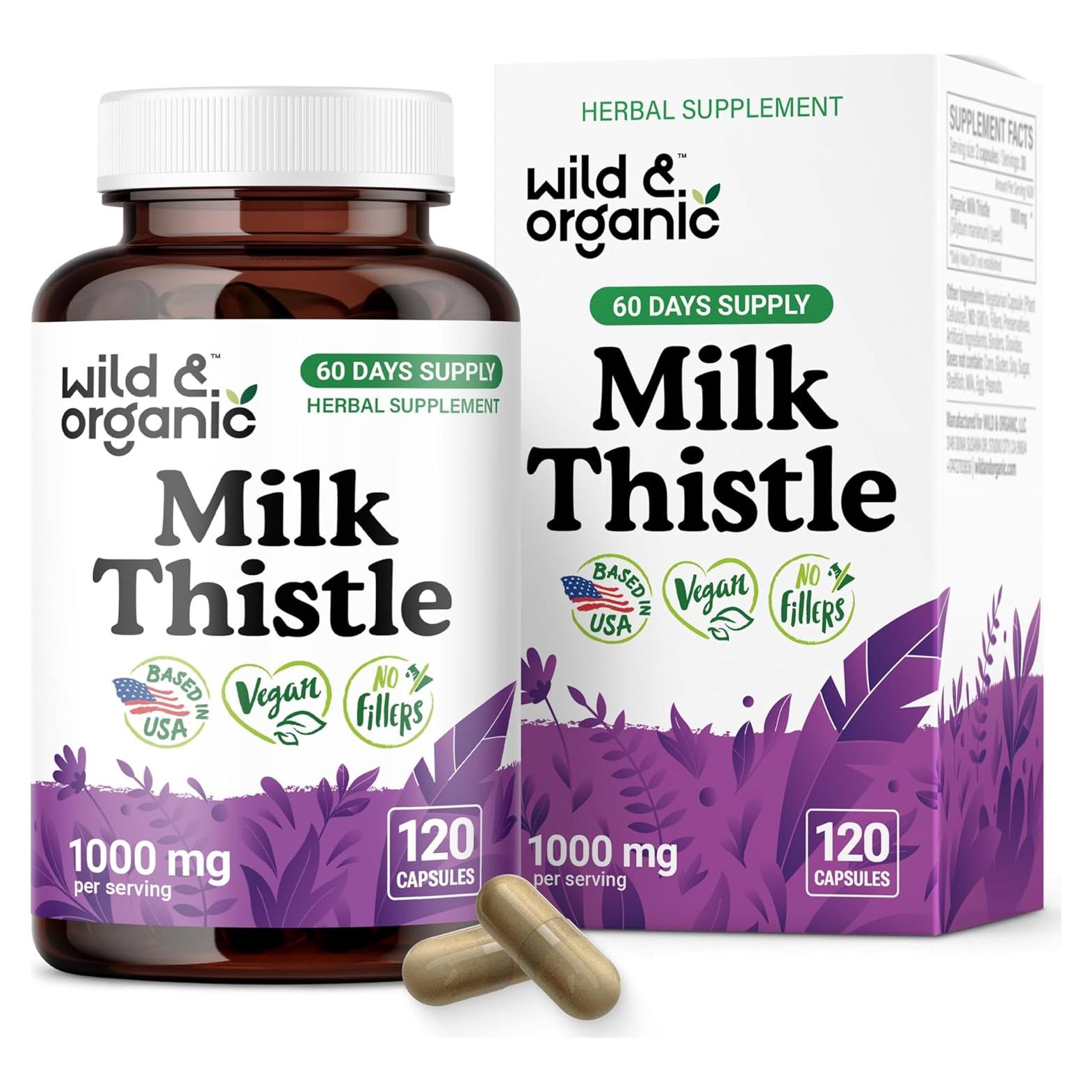 Cápsulas de Cardo Mariano Silvestre 1000mg - 120 Veganas