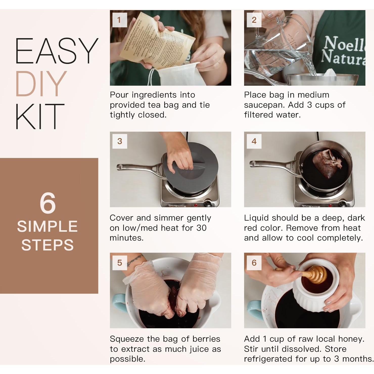 Kit de Jarabe de Sáuco Orgánico Noelle's Naturals - 710ml