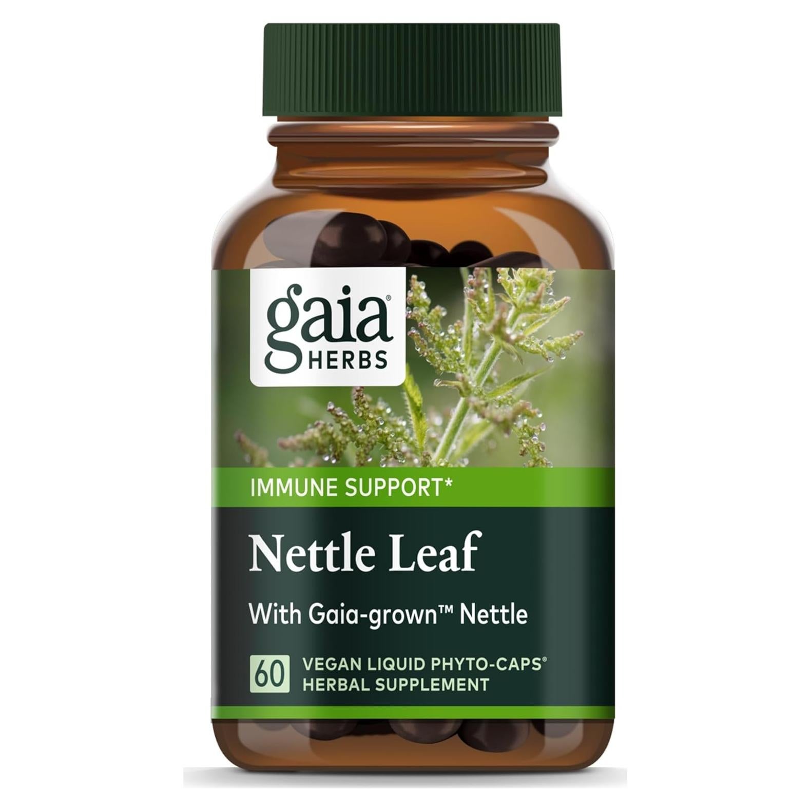 Suplemento de Hoja de Ortiga Gaia Herbs - 60 Cápsulas Veganas