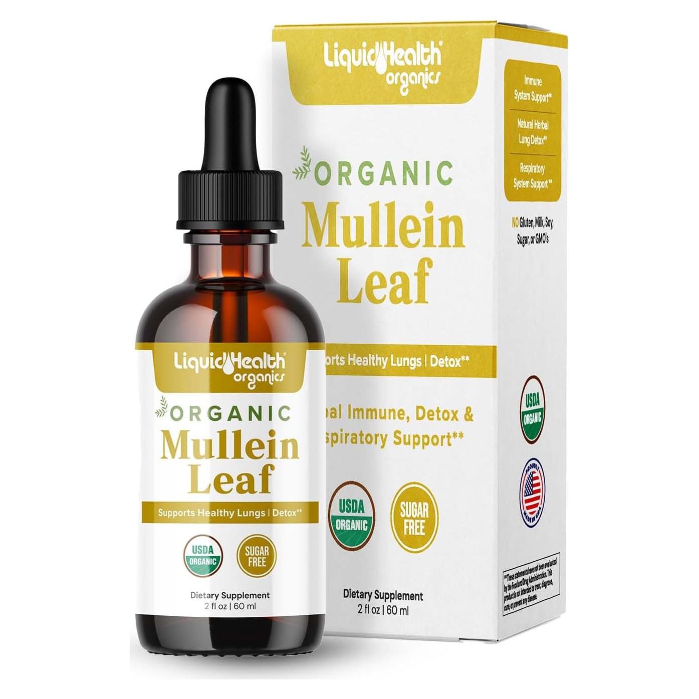 Gotas de Hoja de Mullein Orgánico Liquid Health 59 ml