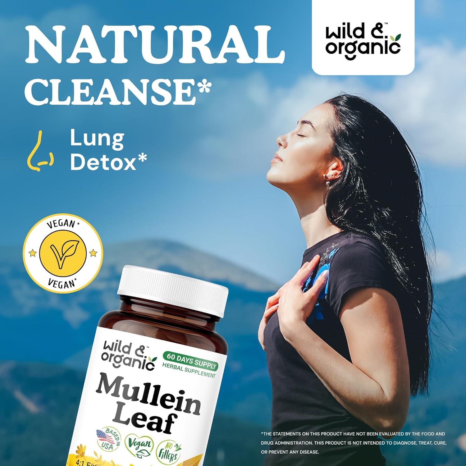 Cápsulas de Mullein Silvestre y Orgánico 2000 mg - 60 Veganas