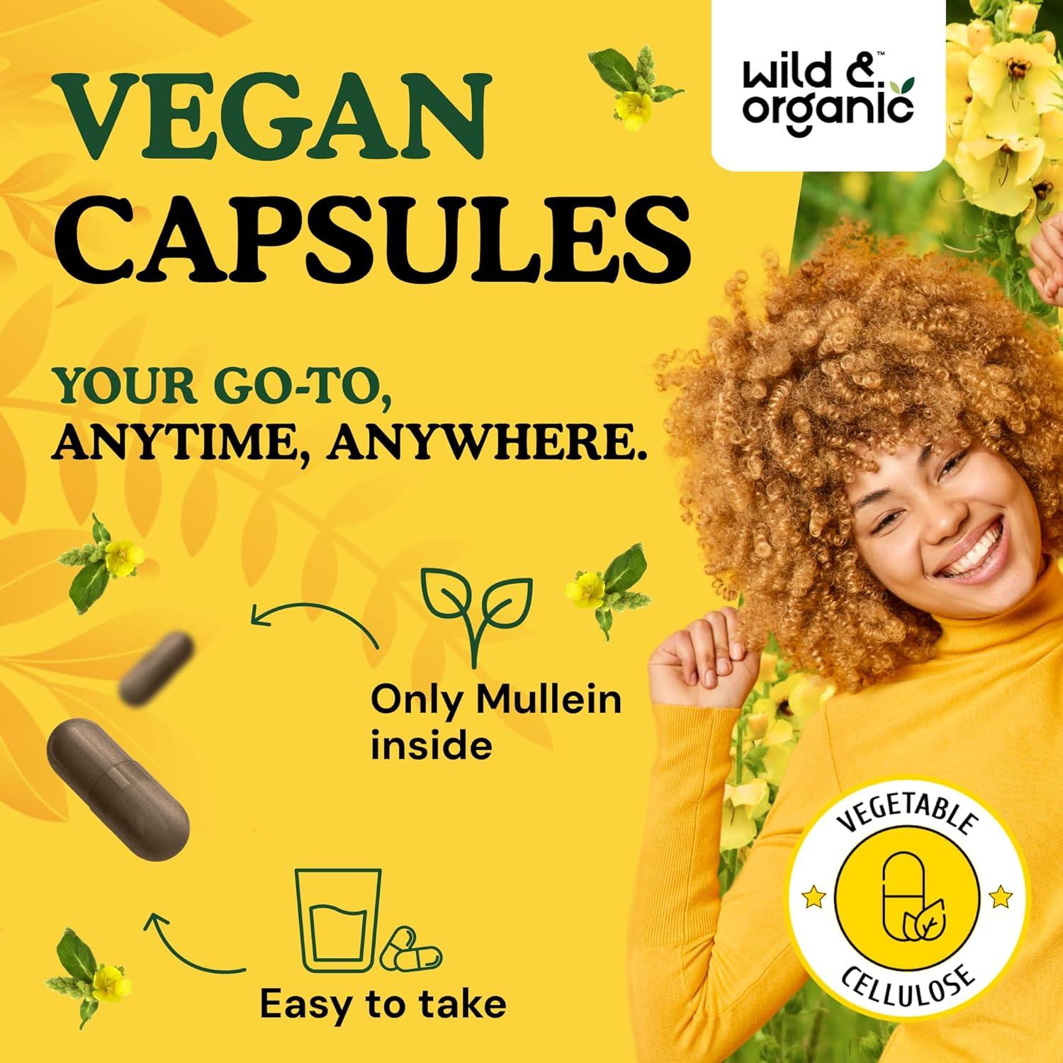 Cápsulas de Mullein Silvestre y Orgánico 2000 mg - 60 Veganas