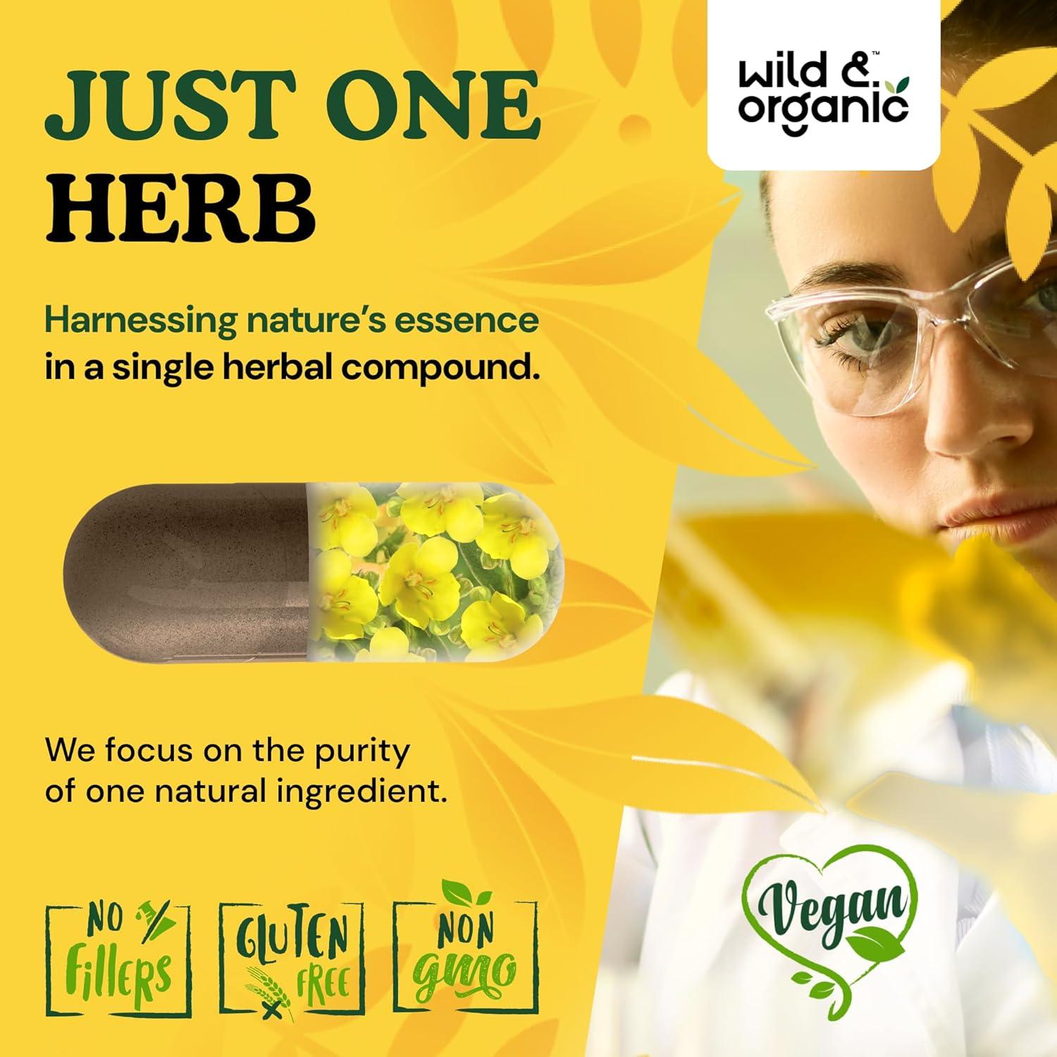 Cápsulas de Mullein Silvestre y Orgánico 2000 mg - 60 Veganas