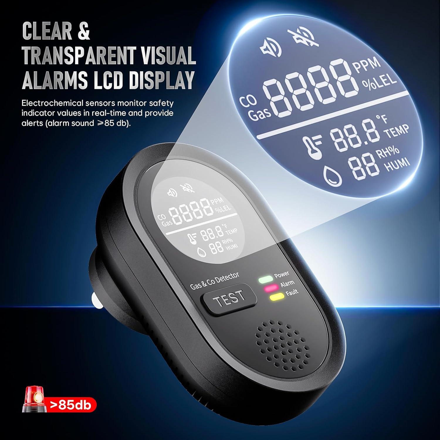 Detector de Monóxido de Carbono Langkou 8-en-1 Portátil