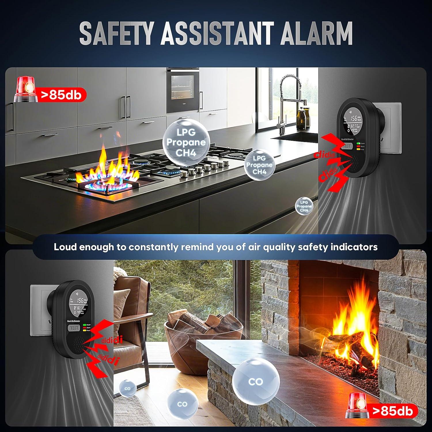 Detector de Monóxido de Carbono Langkou 8-en-1 Portátil