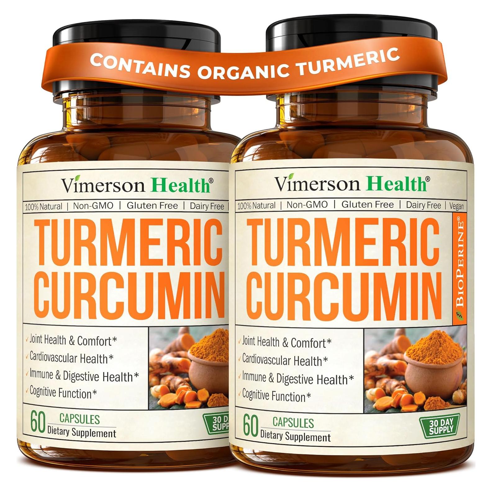 Suplemento de Cúrcuma 1200mg Vimerson Health - 60 Cápsulas