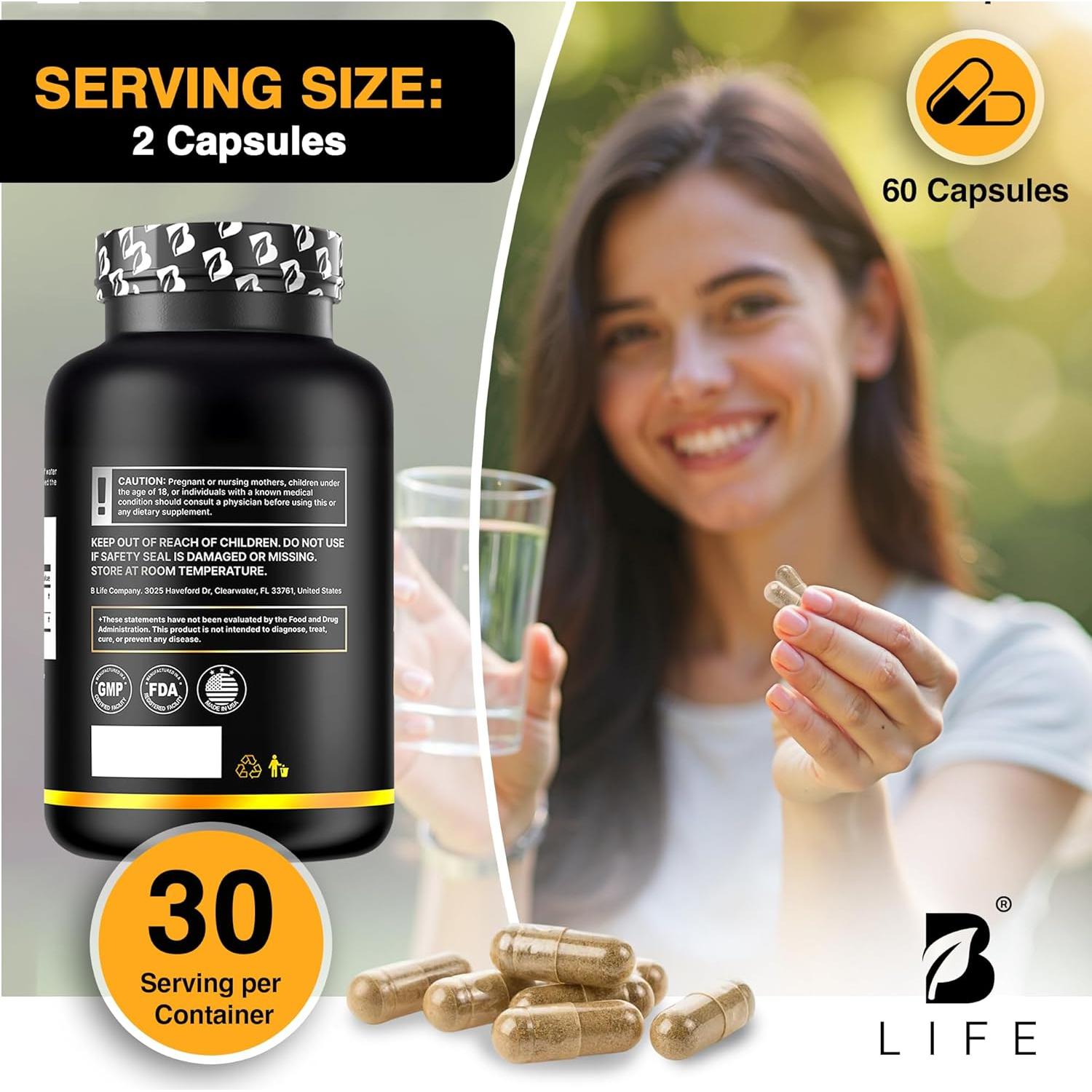 Suplemento de Ashwagandha Orgánica KSM-66 1000 mg - 60 Cápsulas Veganas