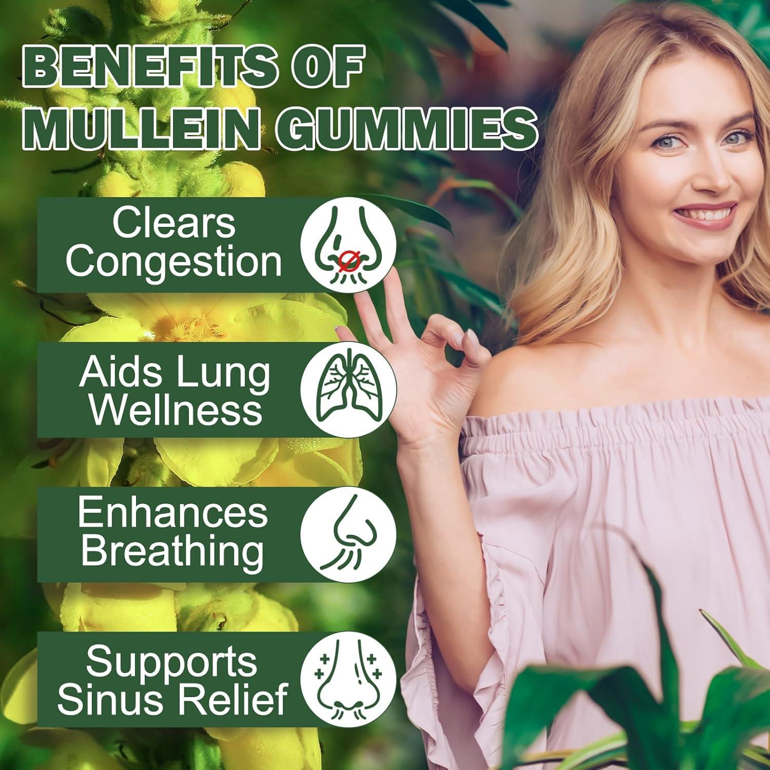 Gomitas de Mullein Ruduwu 60 Unidades 2000mg Salud Pulmonar