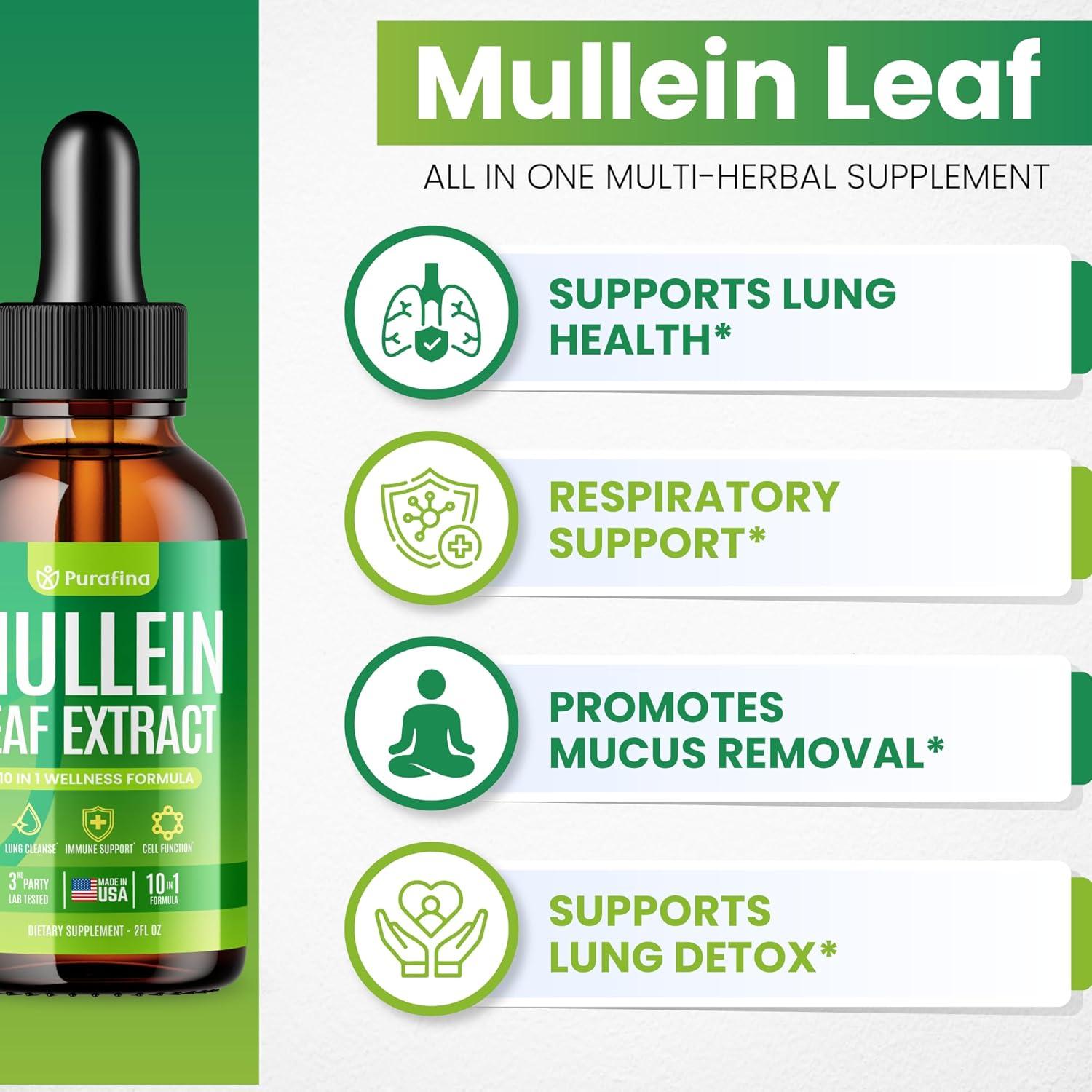 Gotas de Mullein Purafina 30ml - Extracto Orgánico para Pulmones