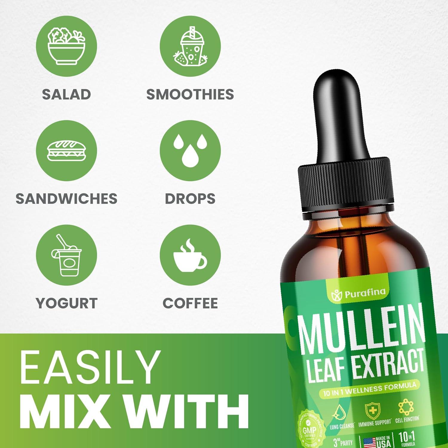 Gotas de Mullein Purafina 30ml - Extracto Orgánico para Pulmones