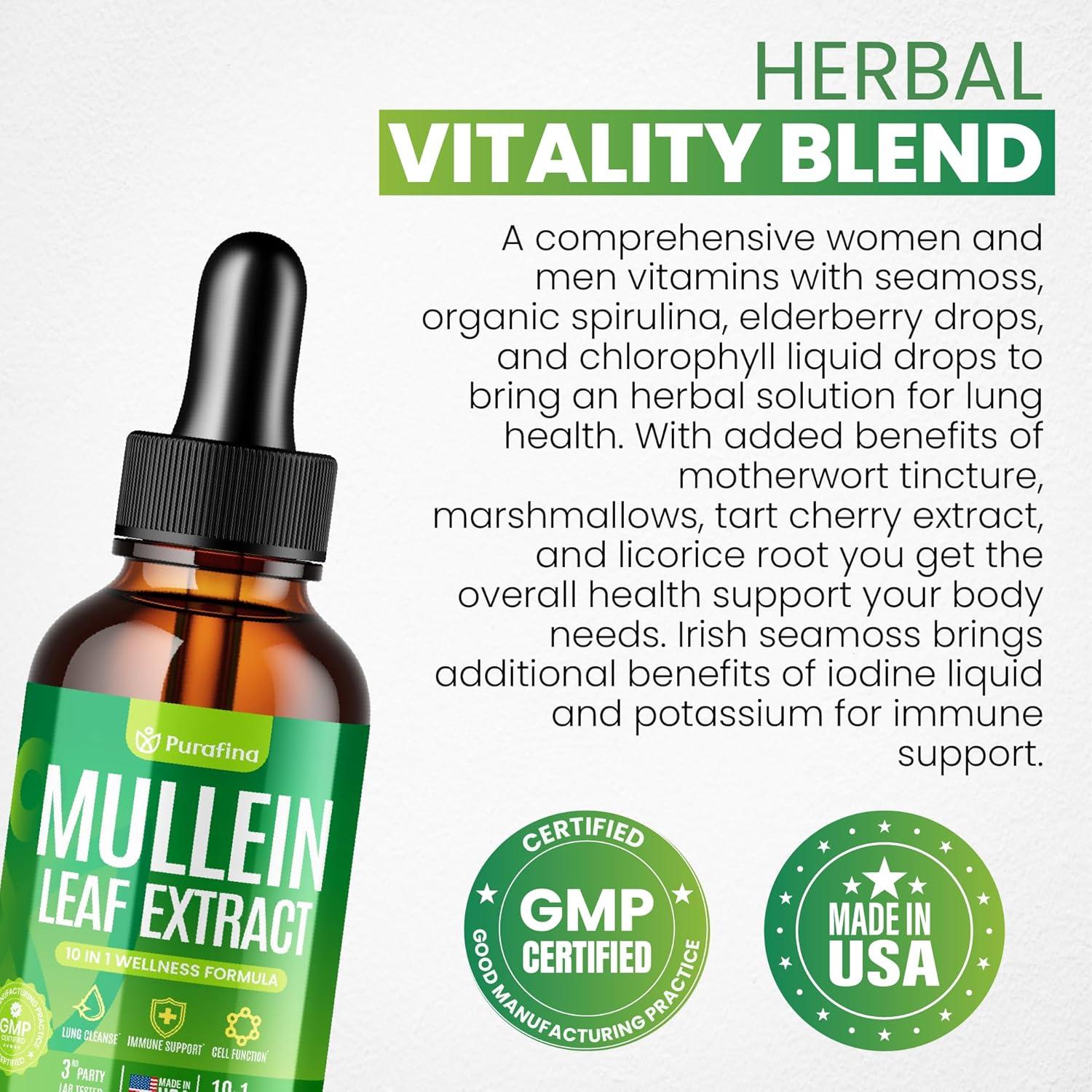 Gotas de Mullein Purafina 30ml - Extracto Orgánico para Pulmones