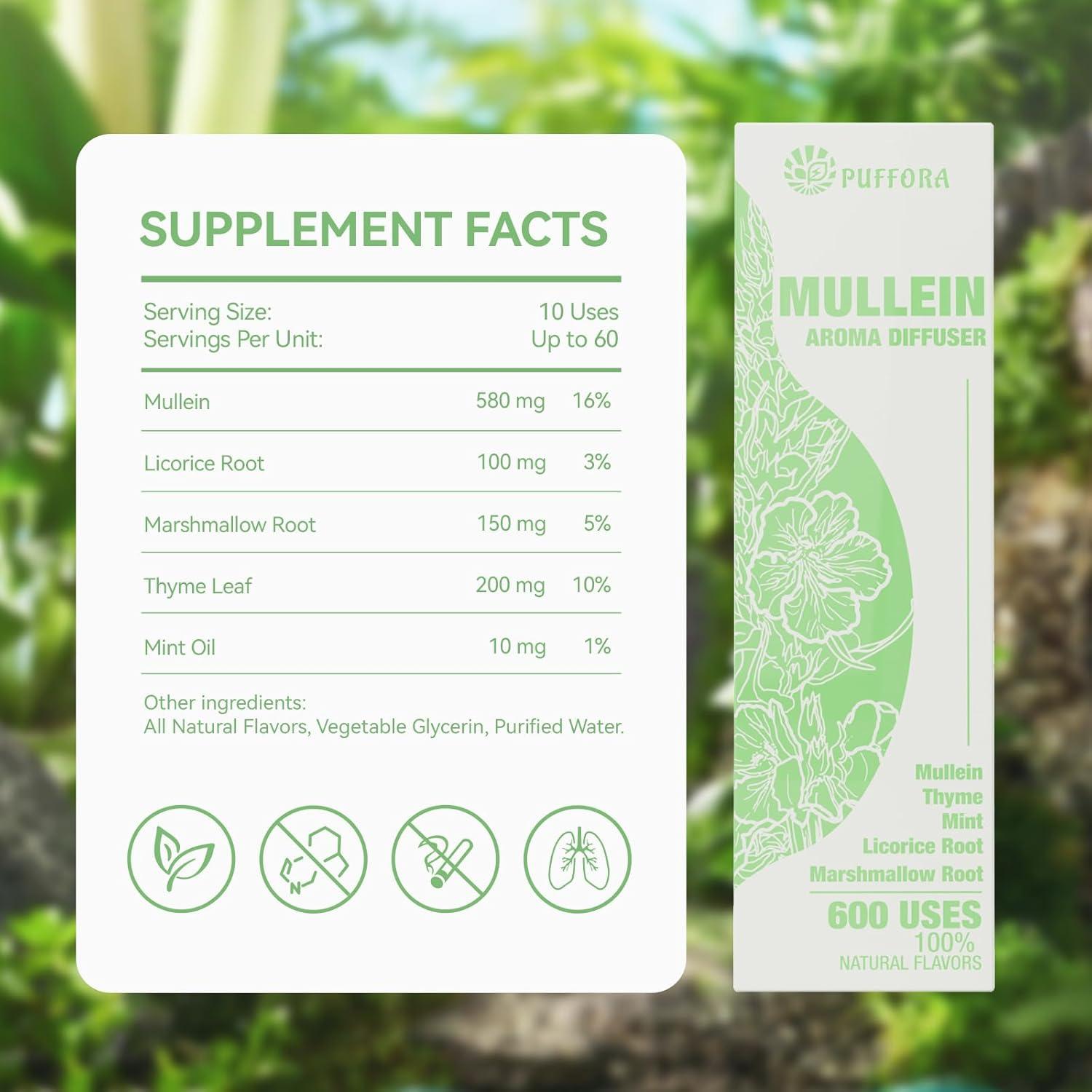 Difusor Herbal Puffora con Mullein y Menta - 59g