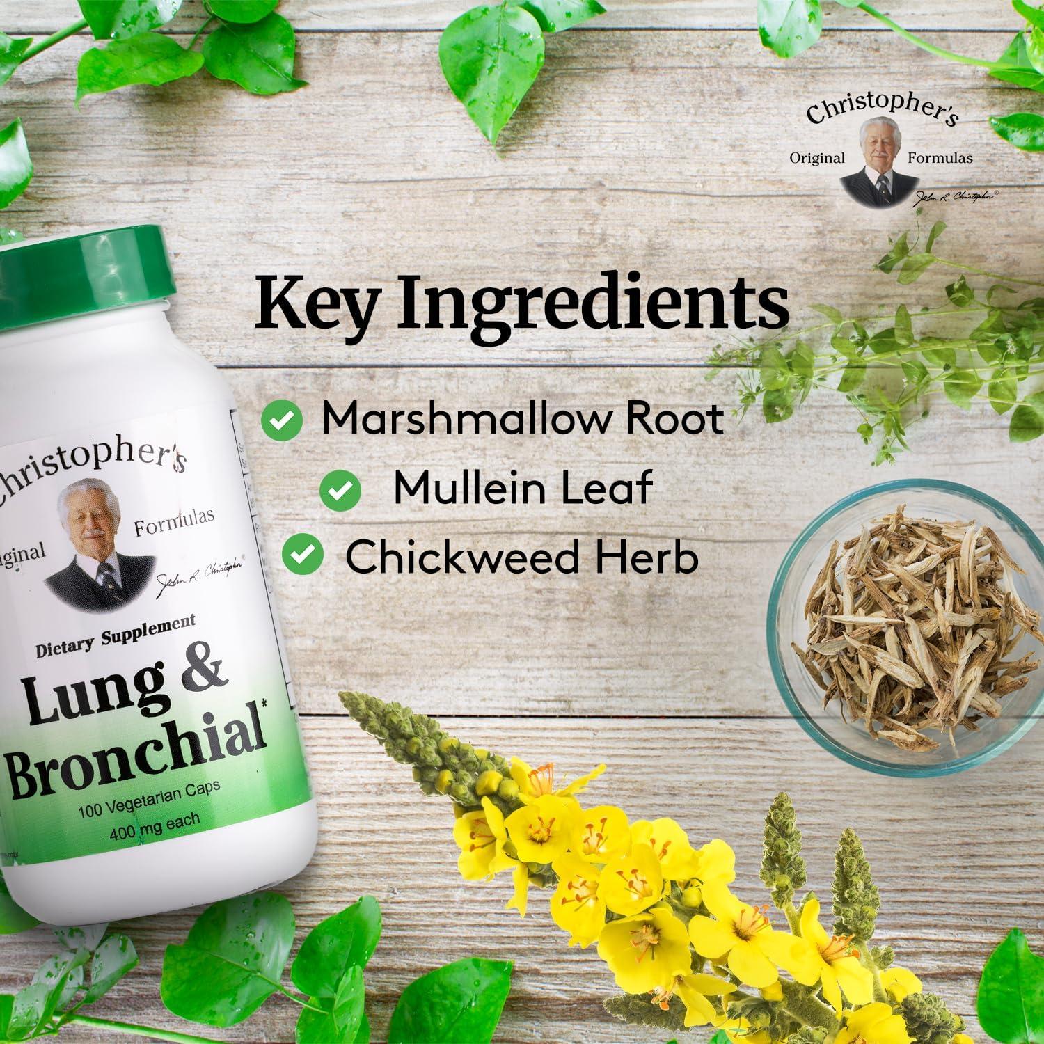 Fórmula de Pulmón y Brónquios Christopher - 100 Cápsulas Naturales