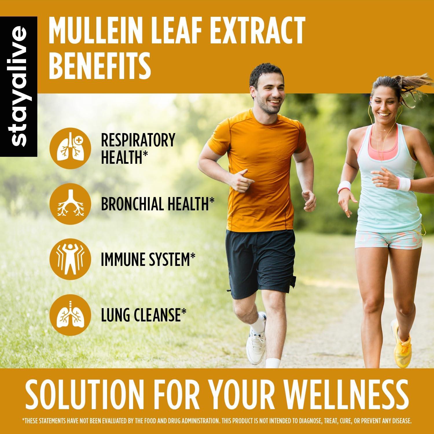 Cápsulas de Extracto de Hoja de Mullein Stay Alive 1000mg