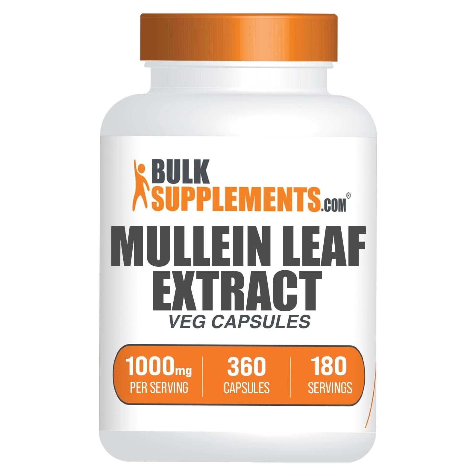 Cápsulas de Hoja de Mullein BulkSupplements 1000mg 360 Unidades
