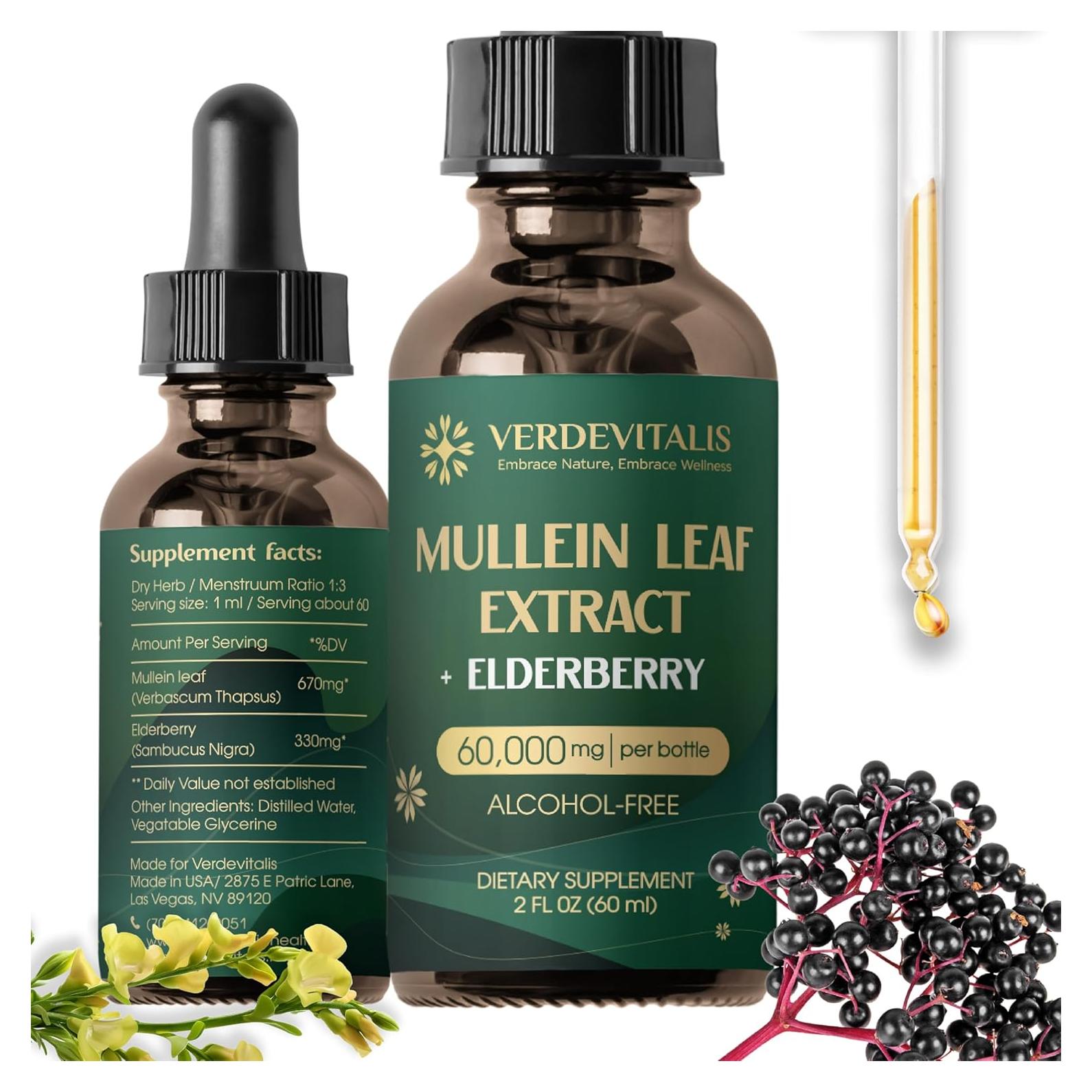 Extracto de Hoja de Mullein Verdevitalis 59.15 ml - Suplemento Herbal