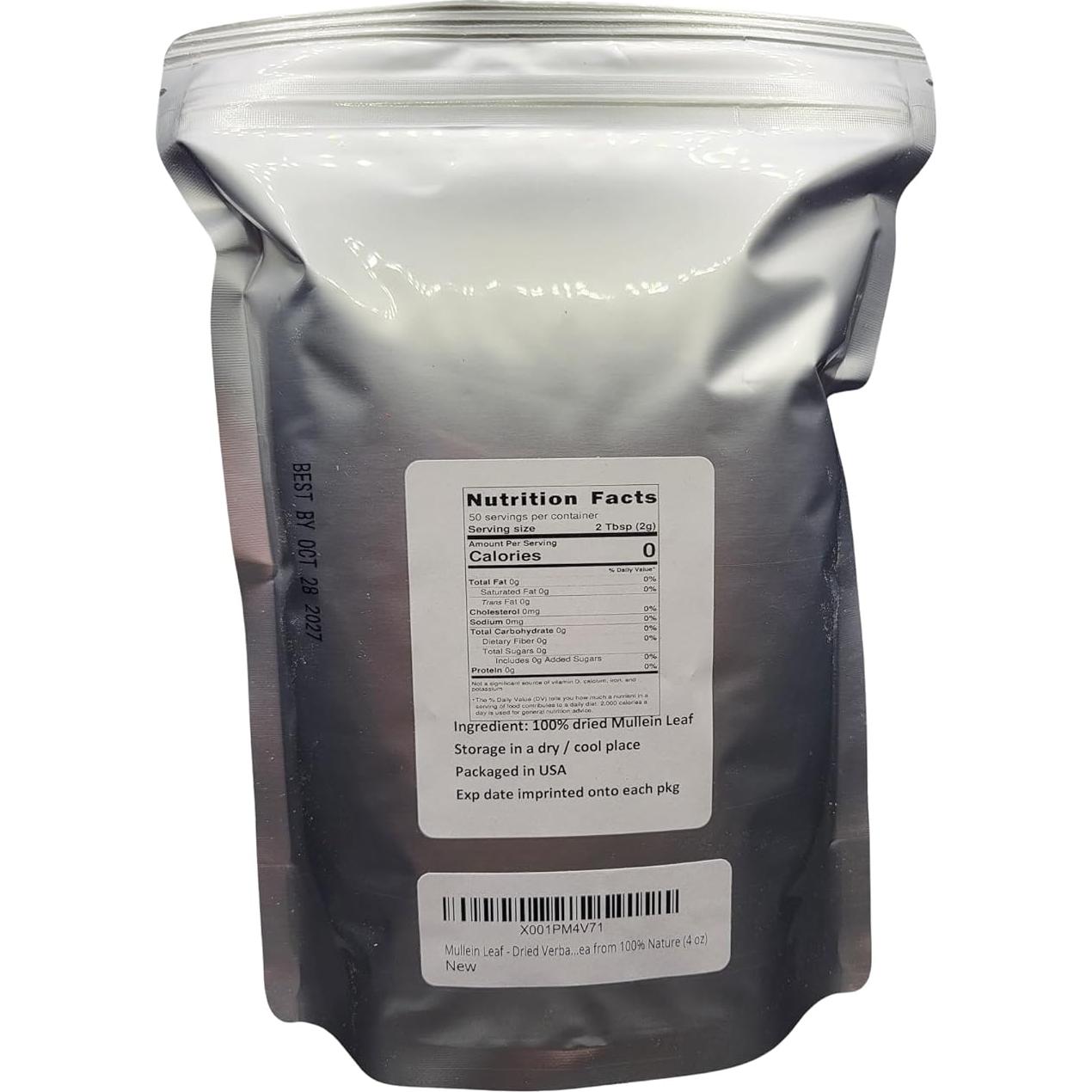 Té Suelto Hoja de Mullein 100% Natural 113 g - Té de Naturaleza