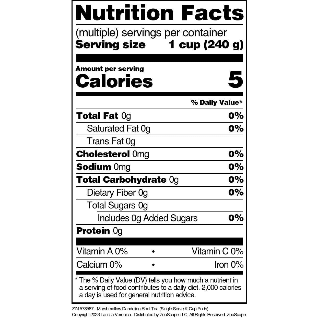 Té de raíz de diente de león y malvavisco Larissa Veronica - 24 cápsulas K-Cup