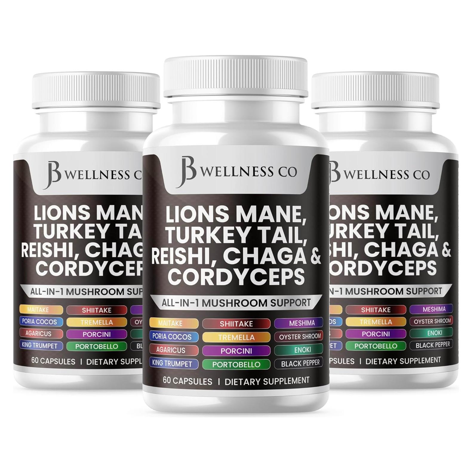 Suplemento Melena de León JB Wellness 180 Cápsulas 20 en 1