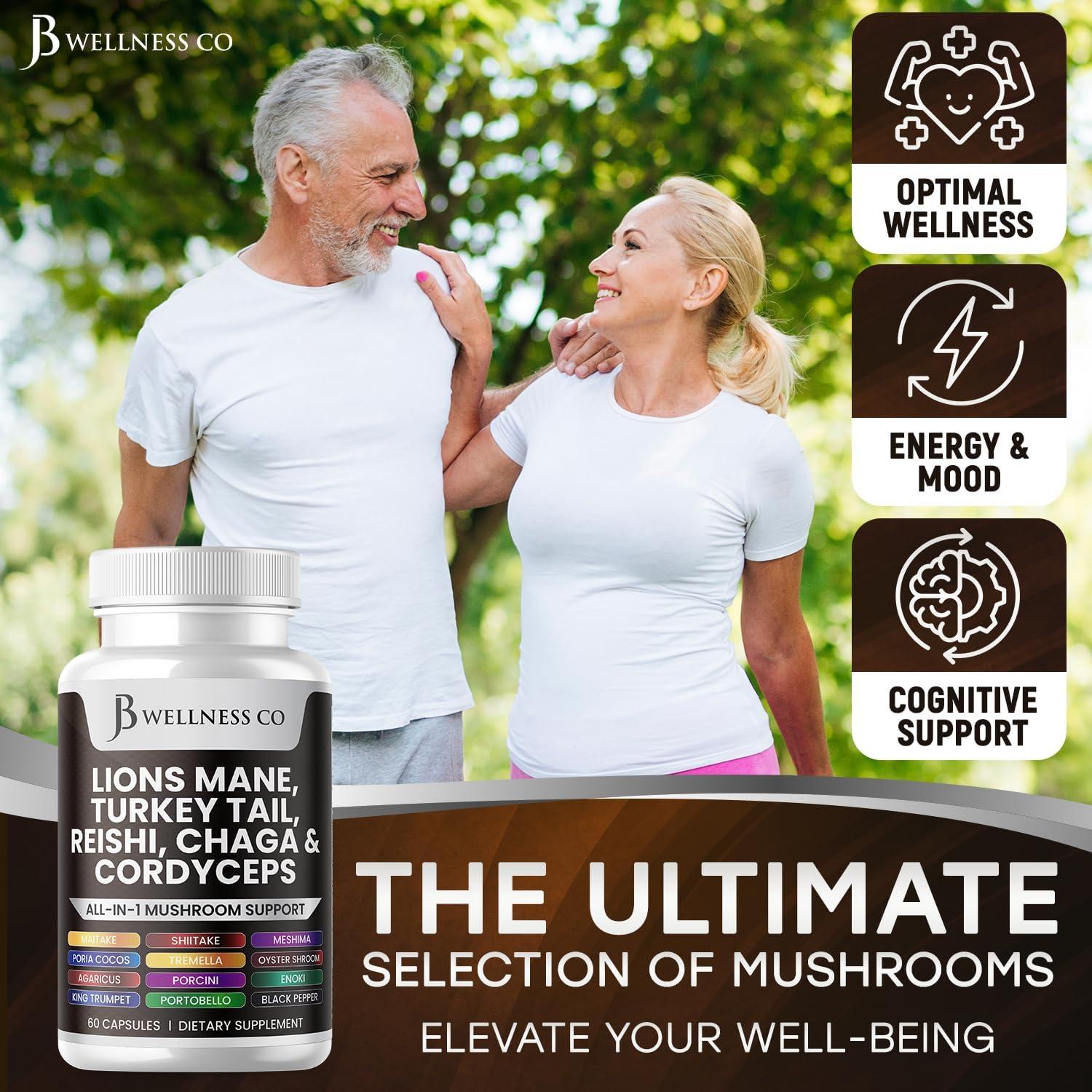 Suplemento Melena de León JB Wellness 180 Cápsulas 20 en 1