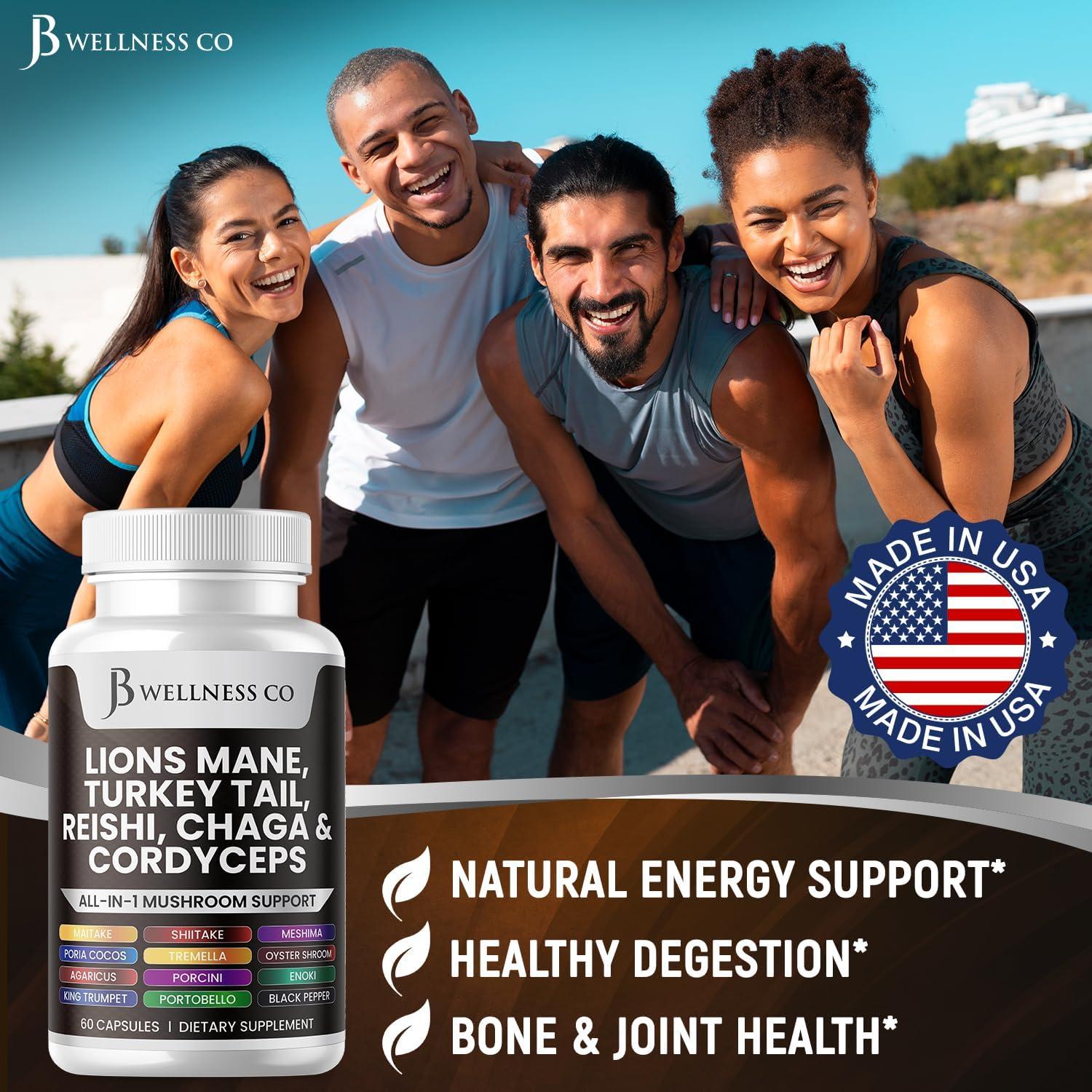 Suplemento Melena de León JB Wellness 180 Cápsulas 20 en 1